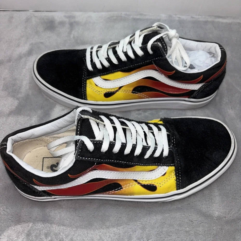 Vans Sneakers Flame Old Skool Low Top Shoes Men's 8.0 Women's 9.5